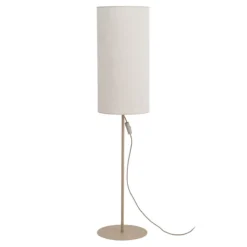 Lampade Da Terra-Selezionato da Mazzolaluce Lampada da terra piantana sabbia paralume cilindro tessuto lino chiaro