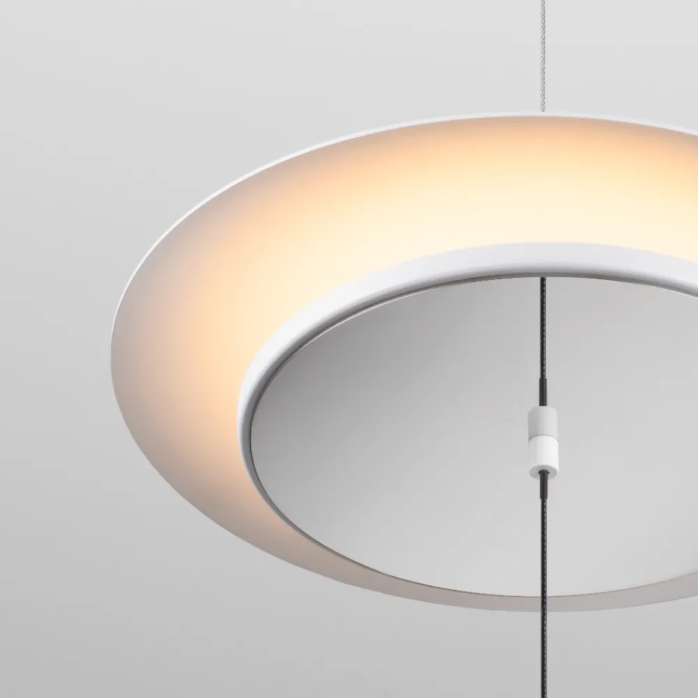 Lampade Da Terra-Selezionato da Mazzolaluce Lampada da terra piantana sospesa led a soffitto moderna bianca