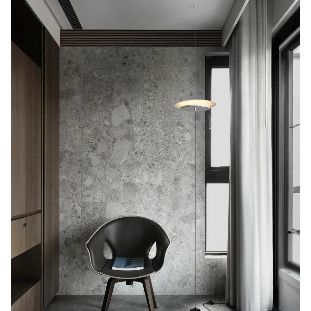 Lampade Da Terra-Selezionato da Mazzolaluce Lampada da terra piantana sospesa led a soffitto moderna bianca