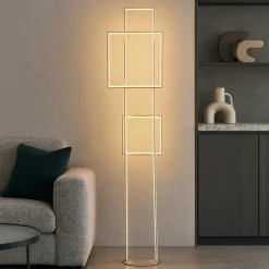 Lampade Da Terra-Ondaluce Lampada da terra pt dowel oro design moderna