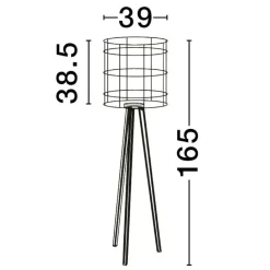 Lampade Da Terra-Selezionato da Mazzolaluce Lampada da terra rustica con paralume intrecciato
