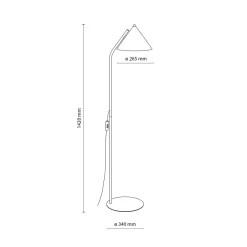 Lampade Da Terra-Selezionato da Mazzolaluce Lampada da terra sabbia in metallo da lettura parabola orientabile