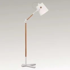 Lampade Da Terra-Selezionato da Mazzolaluce Lampada da terra stile nordico paralume orientabile legno