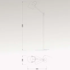 Lampade Da Terra-Selezionato da Mazzolaluce Lampada da terra stile nordico paralume orientabile legno