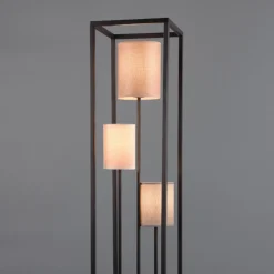 Lampade Da Terra-Selezionato da Mazzolaluce Lampada da terra tre luci con portalampada in tessuto
