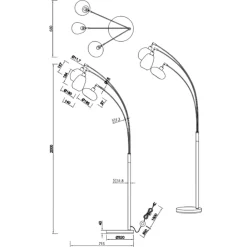 Lampade Da Terra-Selezionato da Mazzolaluce Lampada da terra tre luci design moderno originale