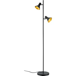 Lampade Da Terra-Selezionato da Mazzolaluce Lampada da terra vintage 2 luci orientabili nero oro