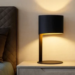 Abat Jour-Selezionato da Mazzolaluce Lampada design moderna da comodino nera per camera da letto