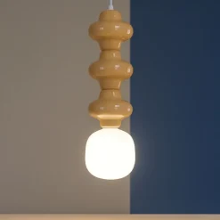 Lampade A Sospensione-Selezionato da Mazzolaluce Lampada di ceramica moderna giallo pastello