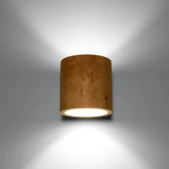 Applique Da Parete-Selezionato da Mazzolaluce Lampada di legno applique moderna cilindro da parete