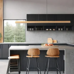 Lampadari Moderni-Selezionato da Mazzolaluce Lampada di legno a sospensione stile scandinavo per sala da pranzo