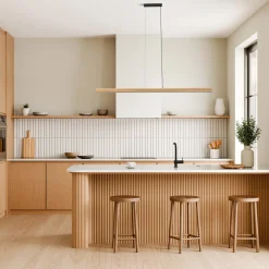 Lampadari Moderni-Selezionato da Mazzolaluce Lampada di legno a sospensione stile scandinavo per sala da pranzo