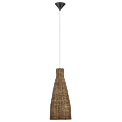 Lampade A Sospensione-Selezionato da Mazzolaluce Lampada di rattan marrone intrecciato a sospensione per isola cucina