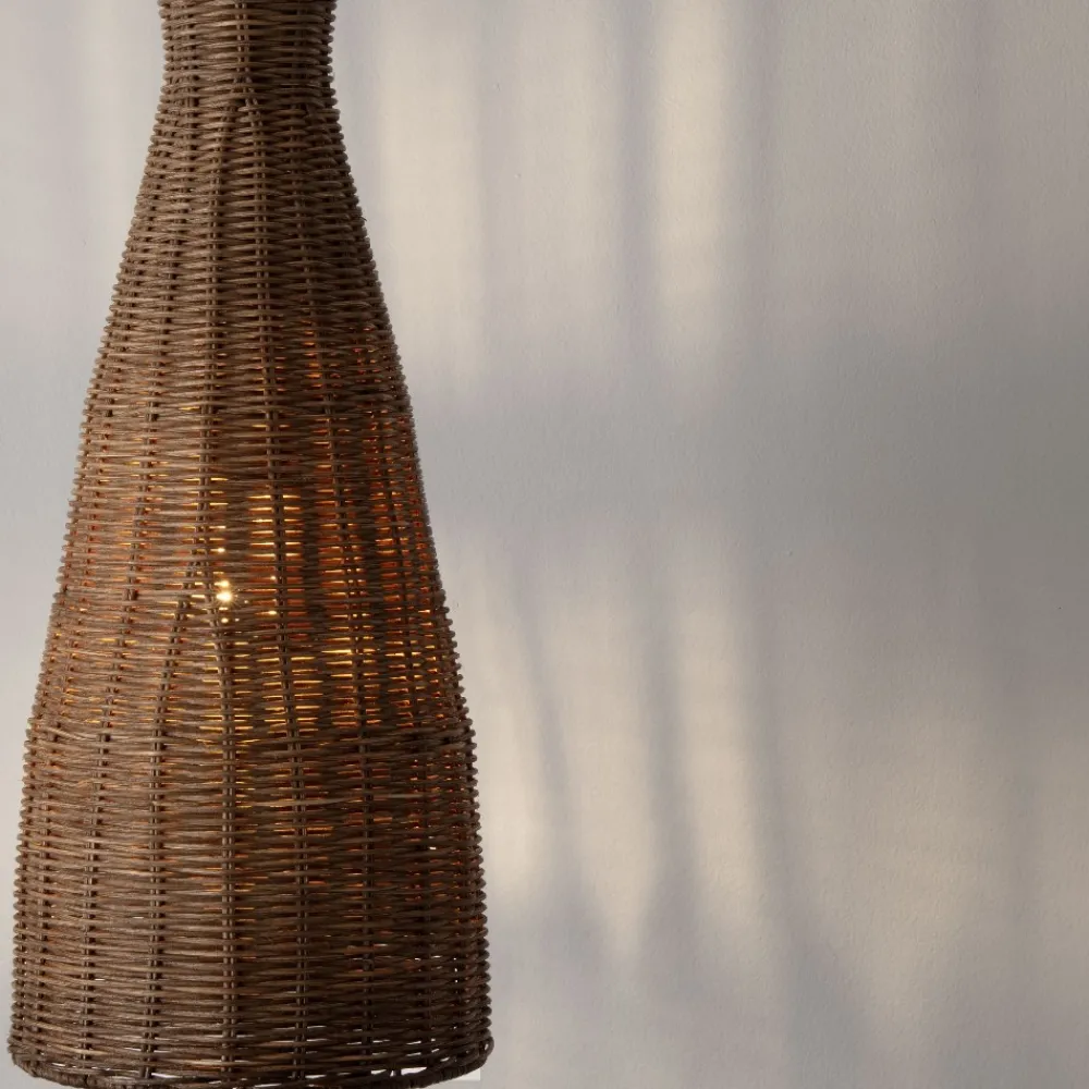 Lampade A Sospensione-Selezionato da Mazzolaluce Lampada di rattan marrone intrecciato a sospensione per isola cucina