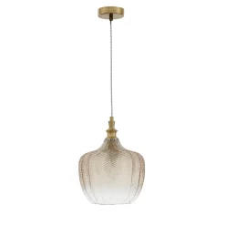 Lampade A Sospensione-Selezionato da Mazzolaluce Lampada di vetro champagne sfumato design contemporaneo a sospensione