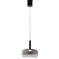 Lampade A Sospensione-Fabas Luce Lampada di vetro grigio a sospensione moderna fabas devero
