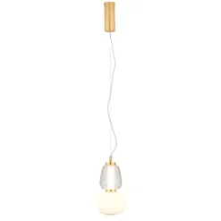 Lampade A Sospensione-Selezionato da Mazzolaluce Lampada dorata led a sospensione sfere vetro per camera da letto