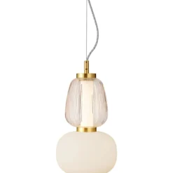 Lampade A Sospensione-Selezionato da Mazzolaluce Lampada dorata led a sospensione sfere vetro per camera da letto