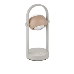 Abat Jour-Selezionato da Mazzolaluce Lampada grigio pesca portatile a batteria per comodino con telecomando