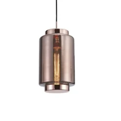 Lampade A Sospensione-Selezionato da Mazzolaluce Lampada in vetro cilindro rame trasparente per camera da letto