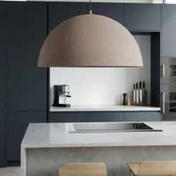 Lampadari Cucina-Selezionato da Mazzolaluce Lampadaio per cucina cupola 50cm cupola effetto pietra marrone