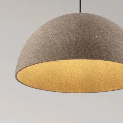 Lampadari Cucina-Selezionato da Mazzolaluce Lampadaio per cucina cupola 50cm cupola effetto pietra marrone
