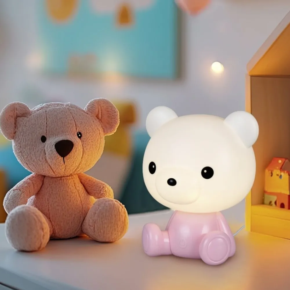 Abat Jour-Selezionato da Mazzolaluce Lampada led da comodino per cameretta bambina rosa led rgb 3000k portatile