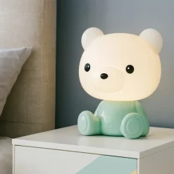 Abat Jour-Selezionato da Mazzolaluce Lampada led da comodino per cameretta bambino verde led rgb 3000k portatile