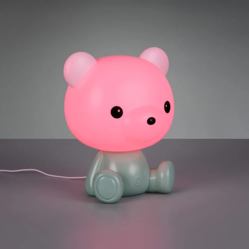 Abat Jour-Selezionato da Mazzolaluce Lampada led da comodino per cameretta bambino verde led rgb 3000k portatile