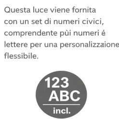 Applique Da Esterno-Selezionato da Mazzolaluce Lampada led luce con numero civico da esterno con sensore di movimenro