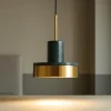 Lampade A Sospensione-Selezionato da Mazzolaluce Lampada marmo verde oro a sospensione per isola fp