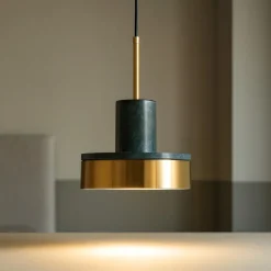 Lampade A Sospensione-Selezionato da Mazzolaluce Lampada marmo verde oro a sospensione per isola fp