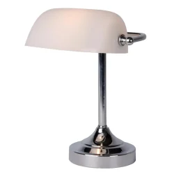 Lampade Da Tavolo-Selezionato da Mazzolaluce Lampada ministeriale da scrivania churchill cromo vetro bianco
