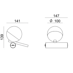 Abat Jour-Linea Light Lampada moderna cromo ca148fchwdi led 6w 3000k rossini tab