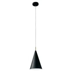 Lampade A Sospensione-Miloox Lampada nera a sospensione moderna cono per isola samoi
