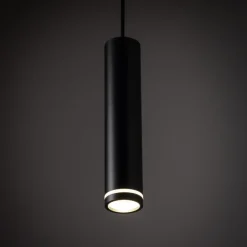Lampade A Sospensione-Selezionato da Mazzolaluce Lampada nera cilindro a sospensione per isola moderna