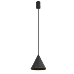 Lampade A Sospensione-Selezionato da Mazzolaluce Lampada nera cono led dimmerabile a sospensione