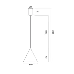 Lampade A Sospensione-Selezionato da Mazzolaluce Lampada nera cono led dimmerabile a sospensione