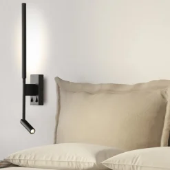 Applique Camera Da Letto-Selezionato da Mazzolaluce Lampada nera da comodino a parete per camera da letto con luce lettura