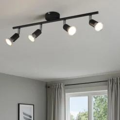 Plafoniere Moderne-Selezionato da Mazzolaluce Lampada nera da soffitto 3 luci faretti orientabili led