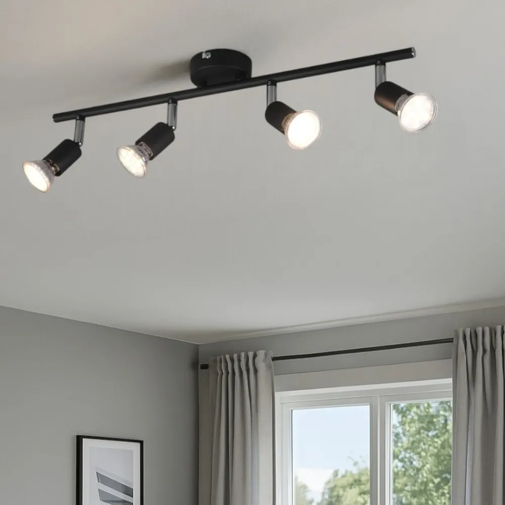 Plafoniere Moderne-Selezionato da Mazzolaluce Lampada nera da soffitto 3 luci faretti orientabili led