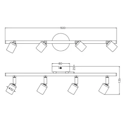 Plafoniere Moderne-Selezionato da Mazzolaluce Lampada nera da soffitto 3 luci faretti orientabili led