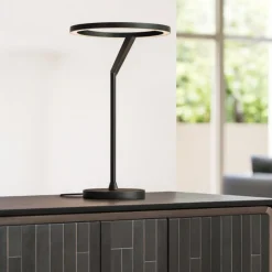 Lampade Da Tavolo-Vivida International Lampada nera da tavolo meridiana led 15w 3000k 4000k dimmerabile vivida
