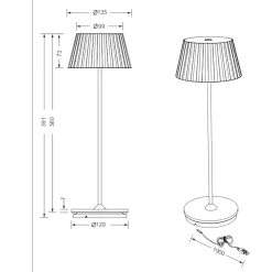 Lampade Da Tavolo-Selezionato da Mazzolaluce Lampada nera da tavolo ricaricabile per esterni portatile 3000k