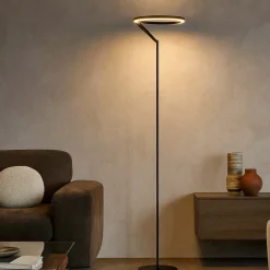 Lampade Da Terra-Selezionato da Mazzolaluce Lampada nera da terra design moderna led 26w 3000k biemissione