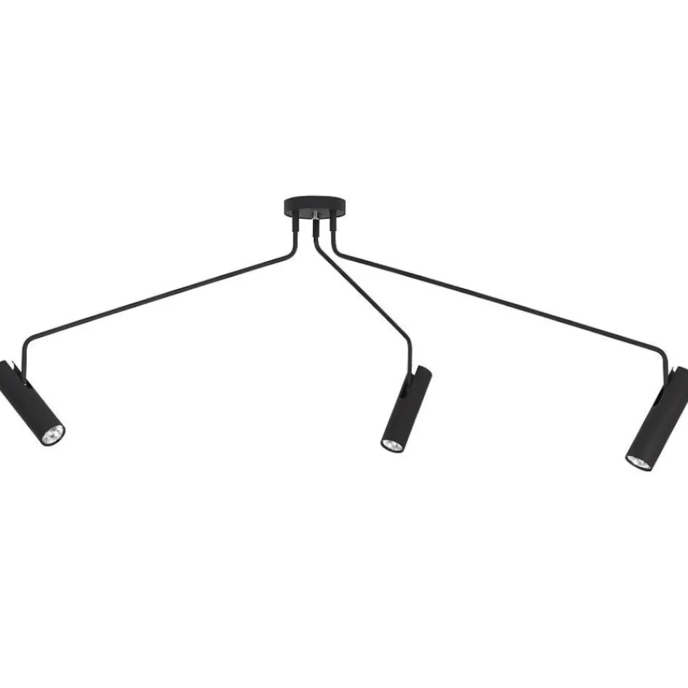 Plafoniere Moderne-Selezionato da Mazzolaluce Lampada nera design da soffitto 3 luci faretti orientabili