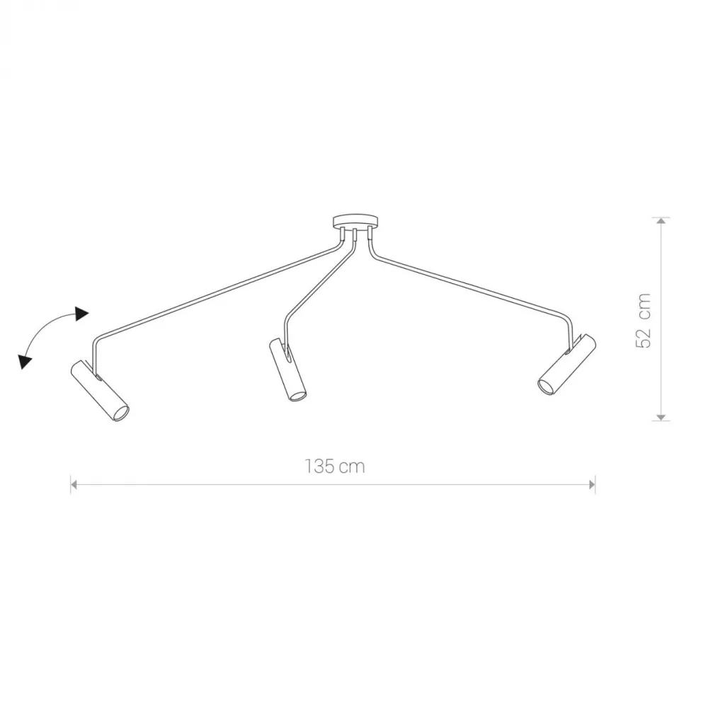 Plafoniere Moderne-Selezionato da Mazzolaluce Lampada nera design da soffitto 3 luci faretti orientabili