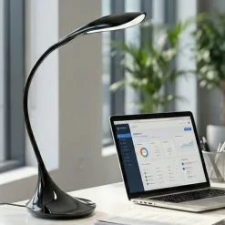 Lampade Da Tavolo-Perenz Illuminazione Lampada orientabile nera per scrivania ufficio moderna sonagli perenz