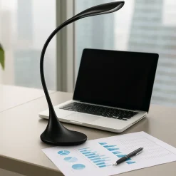Lampade Da Tavolo-Perenz Illuminazione Lampada orientabile nera per scrivania ufficio moderna sonagli perenz