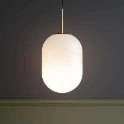 Lampade A Sospensione-Selezionato da Mazzolaluce Lampada oro di vetro a sospensione sfrumato bianco